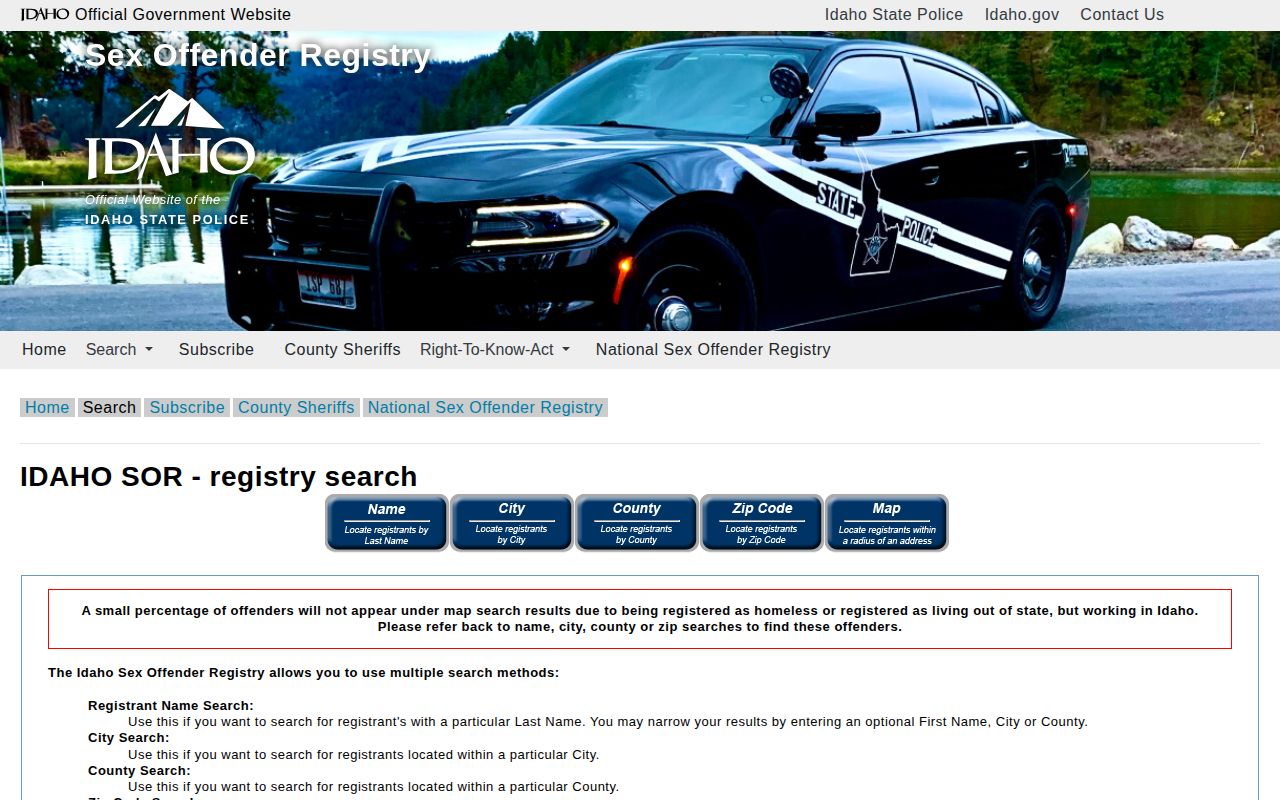 Clark County released mugshot research showing the official Idaho registry search